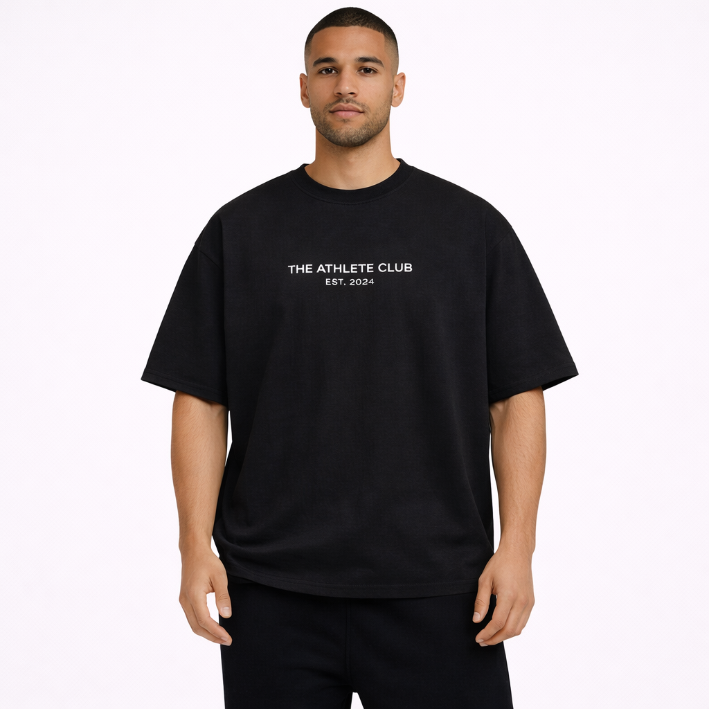 Club Essential Box Tee - Black/White