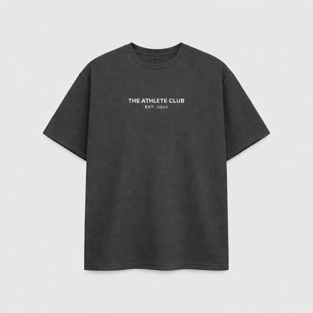 Club Essential Box Tee - Charcoal/White