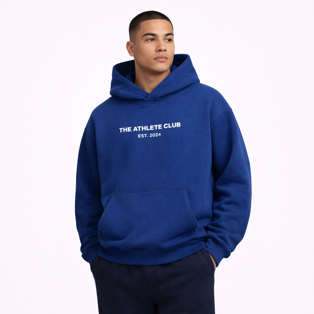 Club Essential Hoodie - Deep Blue/White